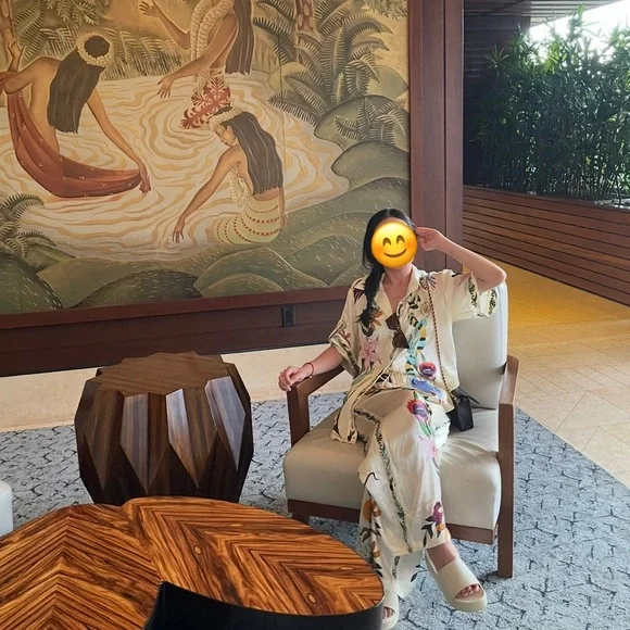 ALÉMAIS Meagan Novelty Printed 100% Silk Pants Size US 2 - Picture 6 of 16